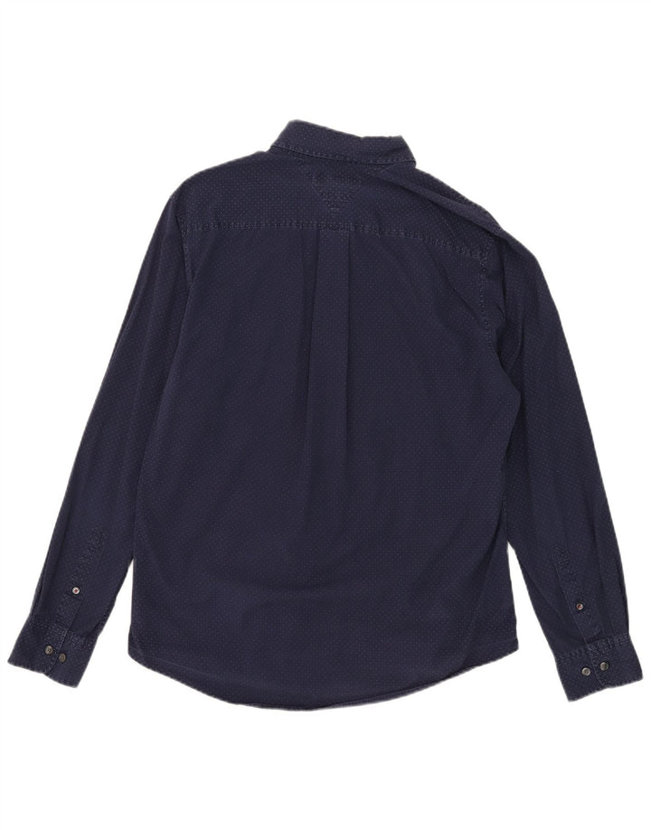 Camisa masculina Tommy Hilfiger média algodão manchado azul marinho