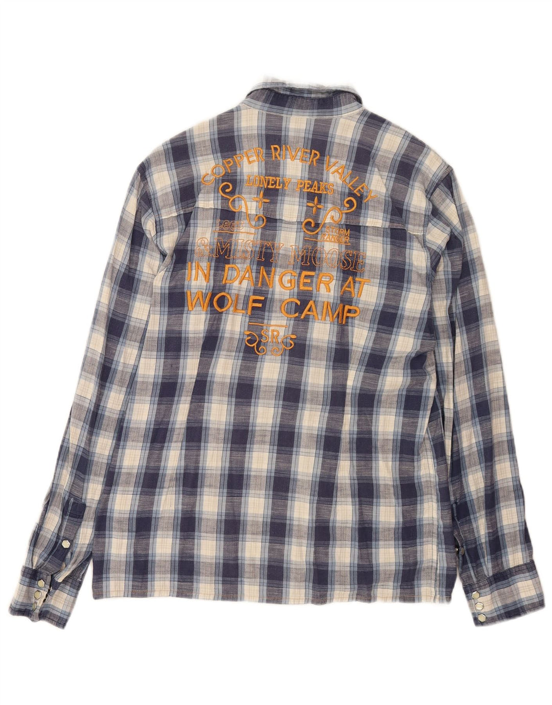 Camisa gráfica masculina Lee grande algodão xadrez azul