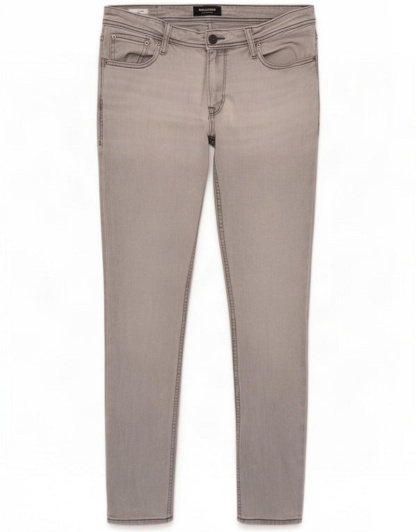 Jack & Jones Mens Liam Skinny Jeans W34 L34 Algodão Cinza