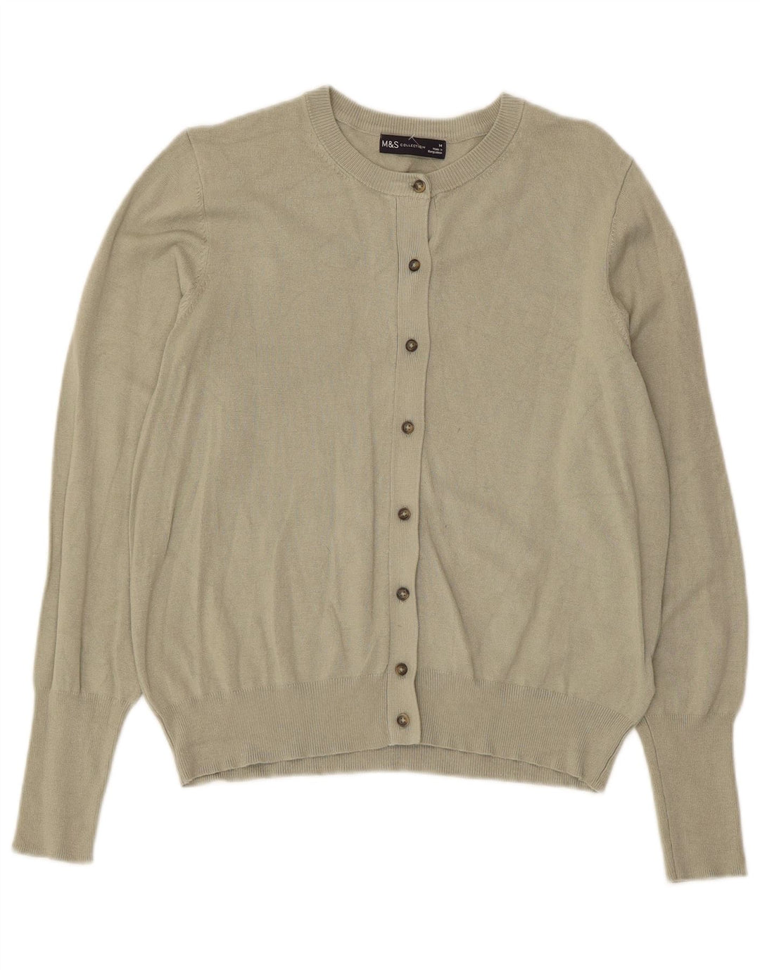 Suéter cardigã feminino Marks & Spencer UK 14 viscose cáqui médio