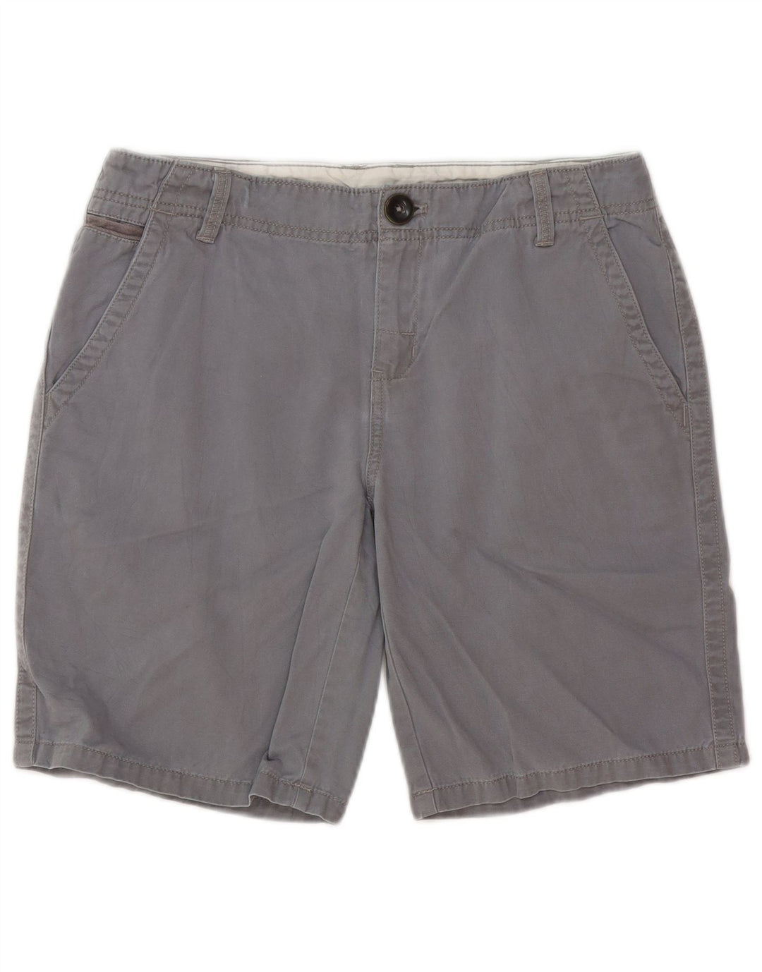 Shorts Chino feminino Eddie Bauer US 8 médio W30 algodão cinza