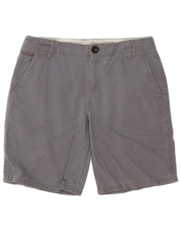 Shorts Chino feminino Eddie Bauer US 8 médio W30 algodão cinza