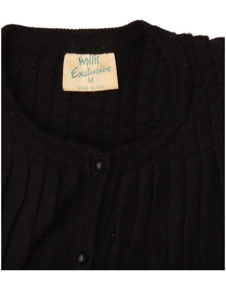 Suéter cardigã feminino Wallis UK 14 lã preta média