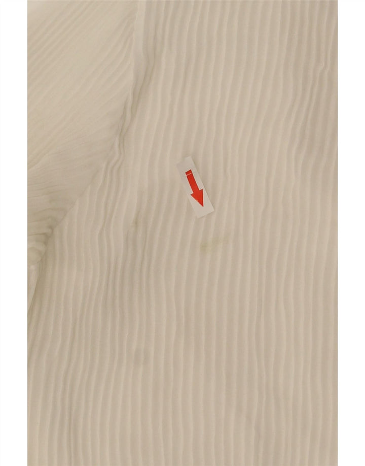 Blusa camisa feminina Zara UK 10 pequena poliéster branco