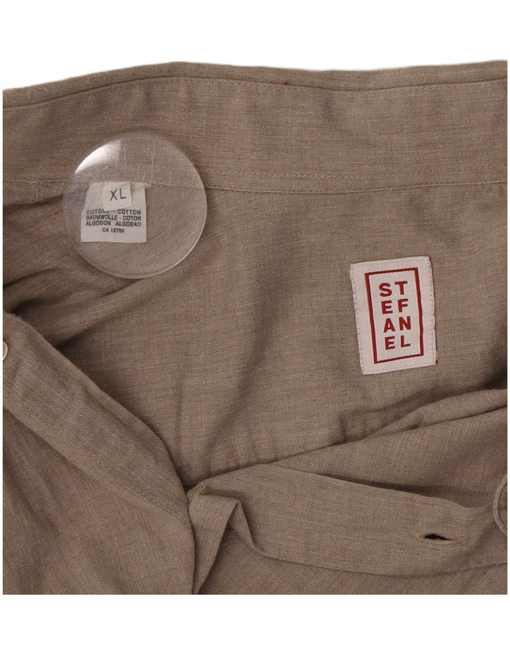 Camisa masculina Stefanel XL algodão bege