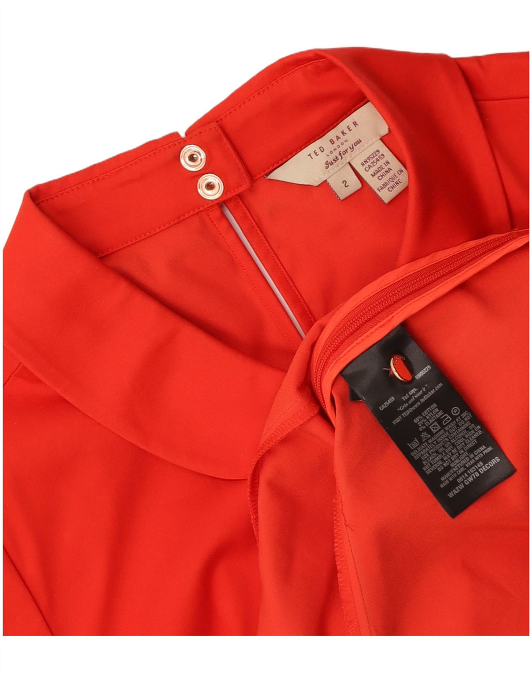 Blusa feminina TED BAKER tamanho 2 pequeno algodão vermelho