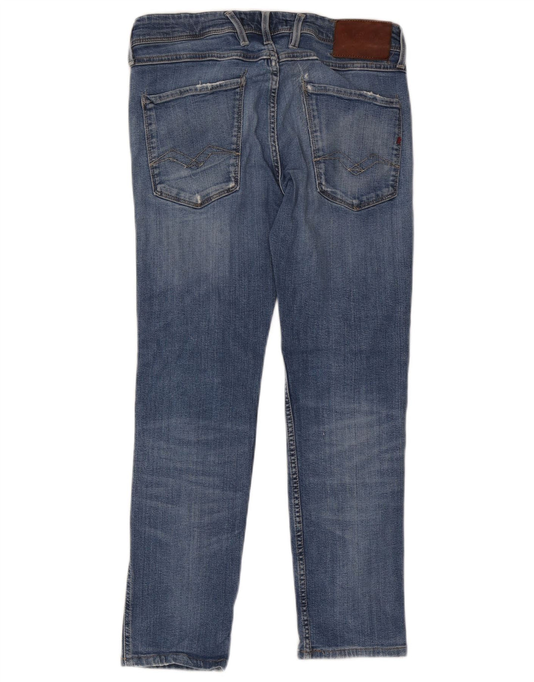 Replay Mens Distressed Slim Jeans W31 L26 Azul Algodão