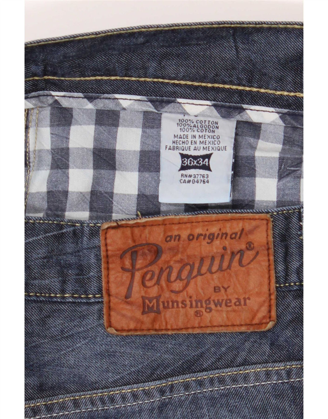 Penguin Mens Jeans Slim W36 L34 Azul Algodão