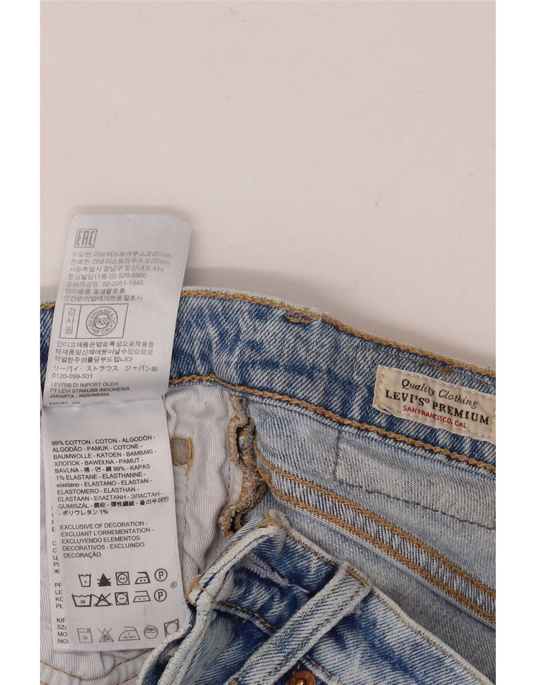 Calça Jeans Slim Feminina Levi's W25 L30 Azul Algodão