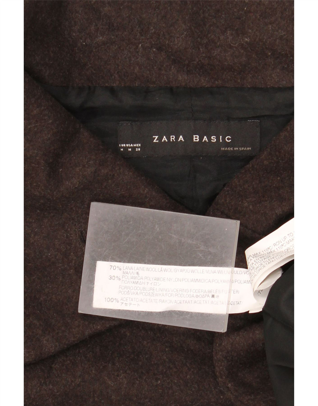 Jaqueta bomber feminina Zara Reino Unido 14 lã marrom médio