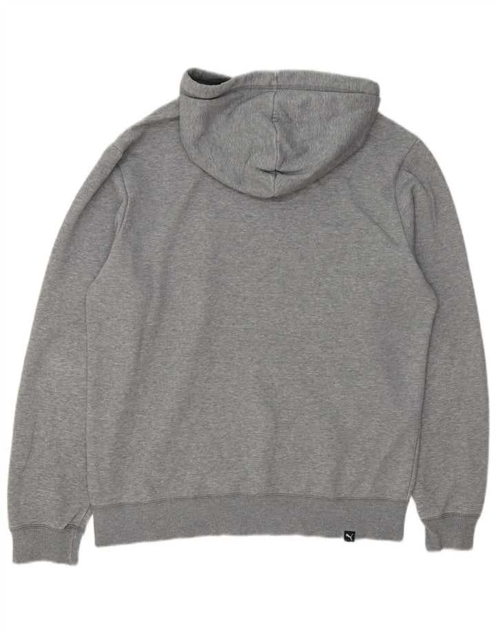 PUMA Mens Graphic Hoodie Jumper Médio Algodão Cinza