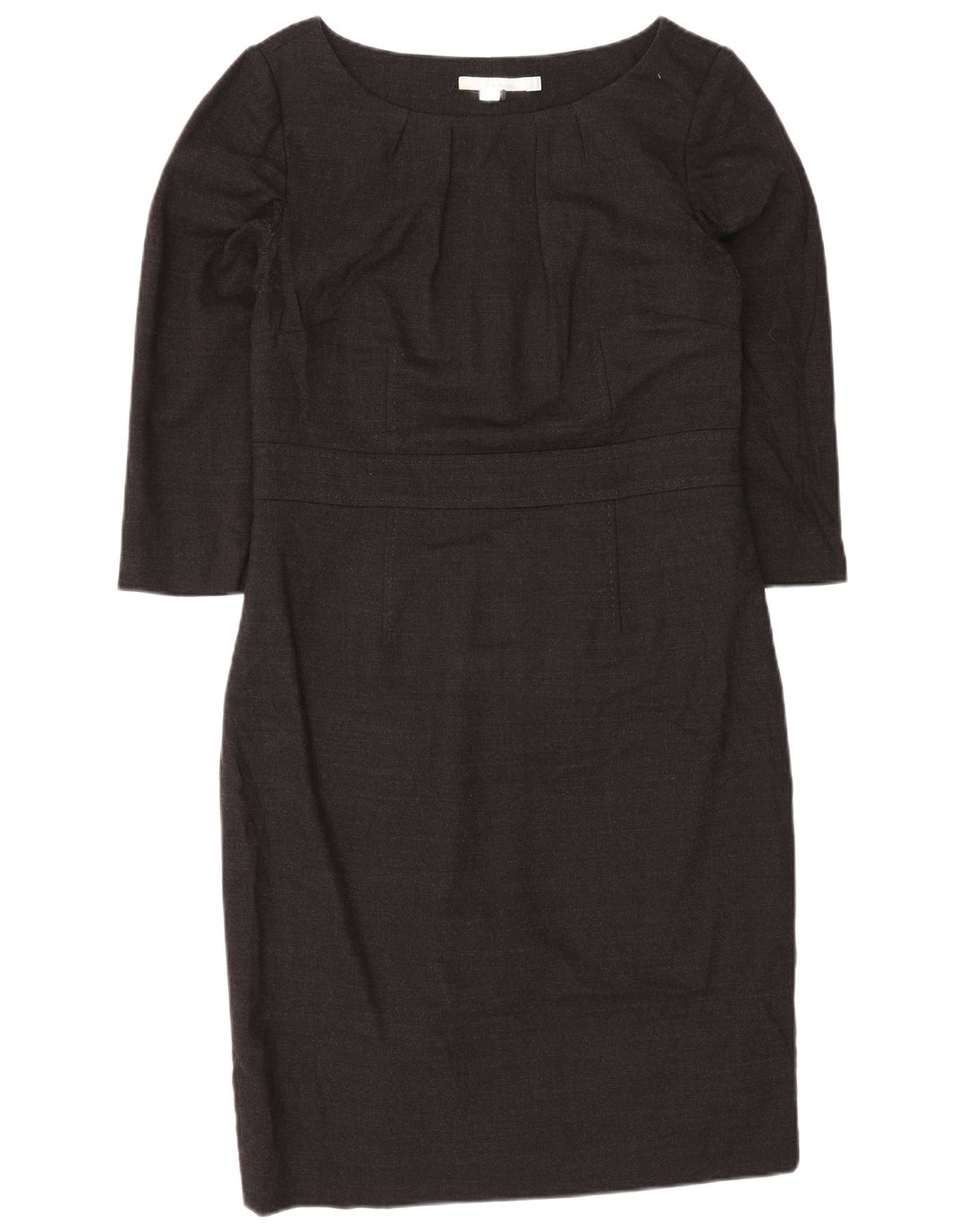Vestido feminino Boden manga 3/4 com bainha regular Reino Unido 12 lã cinza médio