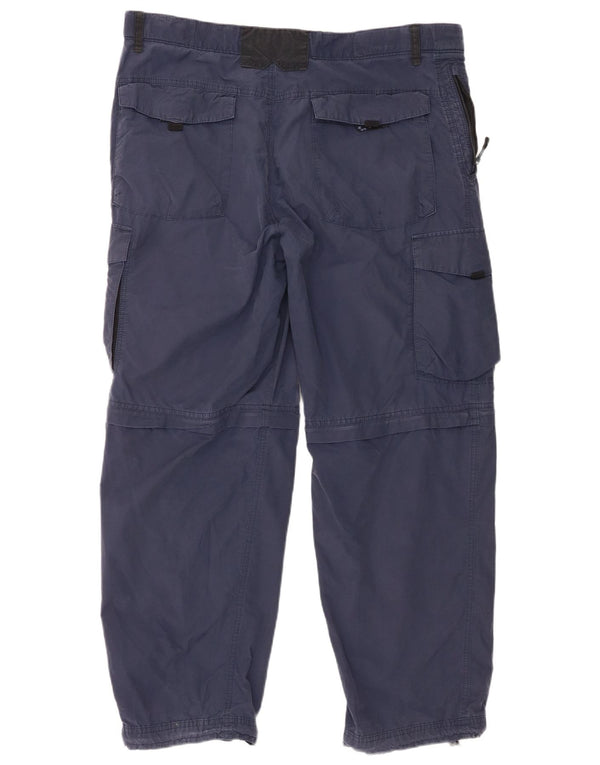 Calça cargo masculina Marks & Spencer reta regular fit W38 L29 azul marinho