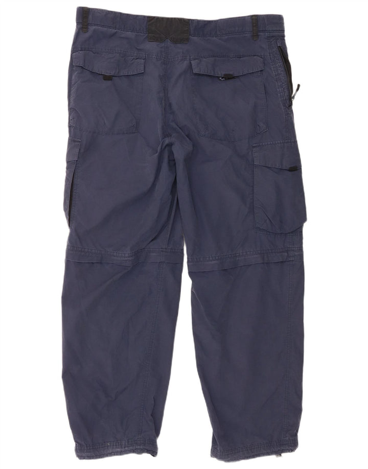 Calça cargo masculina Marks & Spencer reta regular fit W38 L29 azul marinho