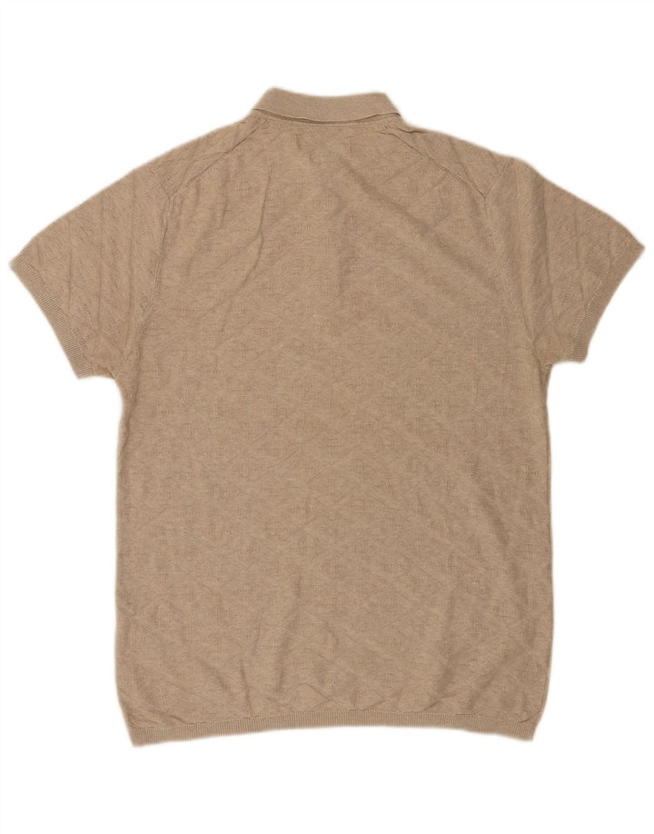 Camisa polo masculina Jack & Jones grande algodão bege