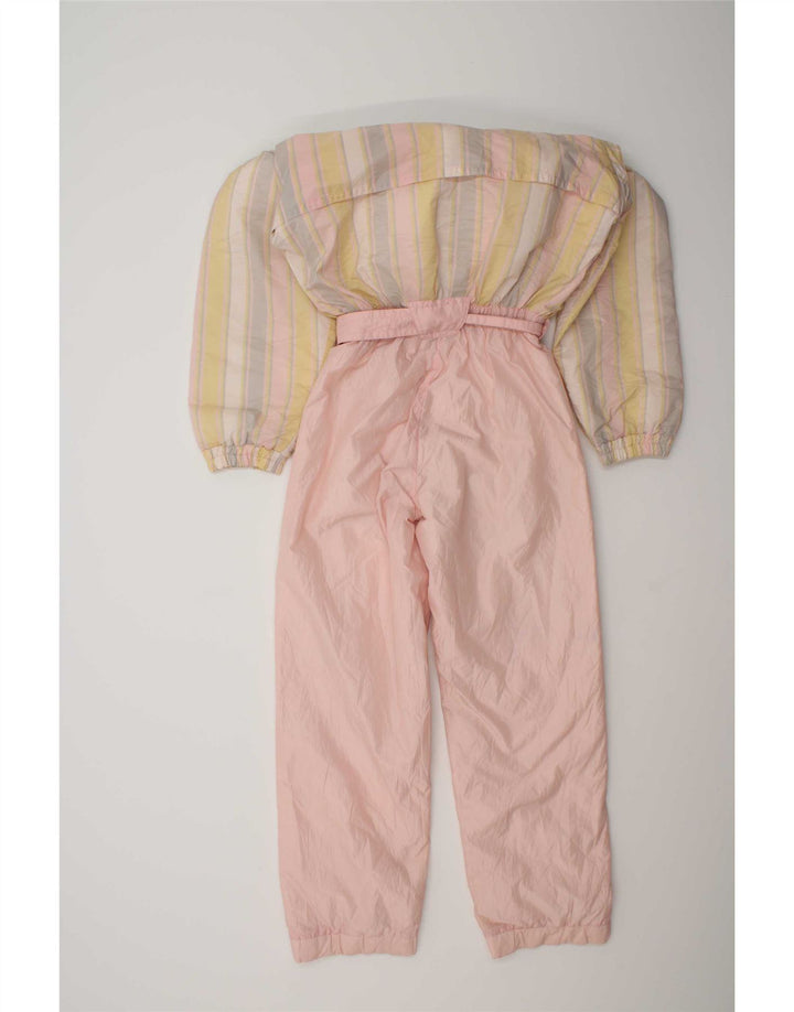 Macacão de esqui feminino com capuz Colmar IT 42 poliamida listrada rosa pequena