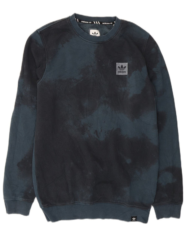 Adidas Mens Moletom Jumper Pequeno Azul Tie Dye Algodão