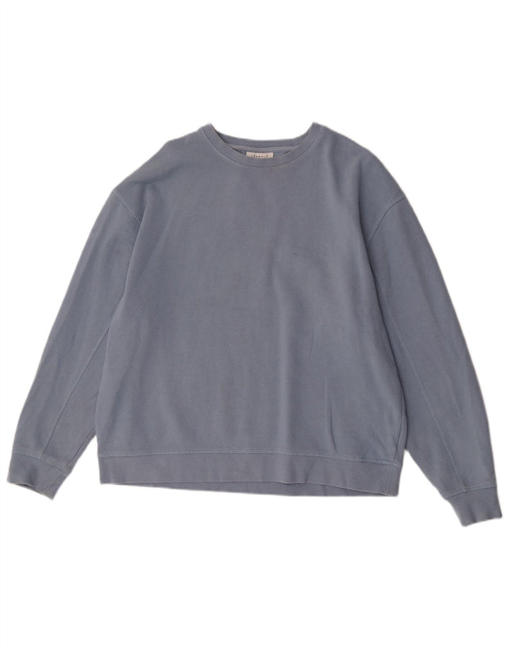 Suéter oversized feminino Topshop Reino Unido 16 grande algodão azul