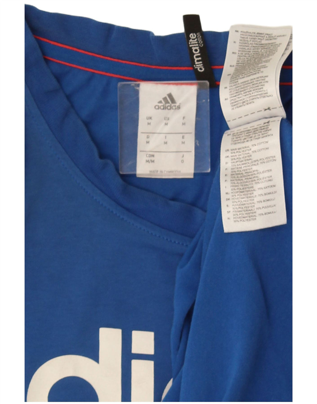 Adidas Mens Climalite Graphic Camiseta Top Médio Algodão Azul