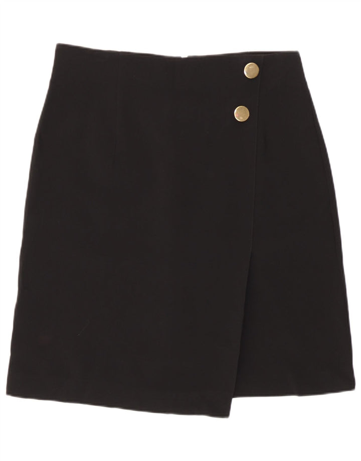 Saia lápis feminina Marks & Spencer Reino Unido 12 médio W30 poliéster preto