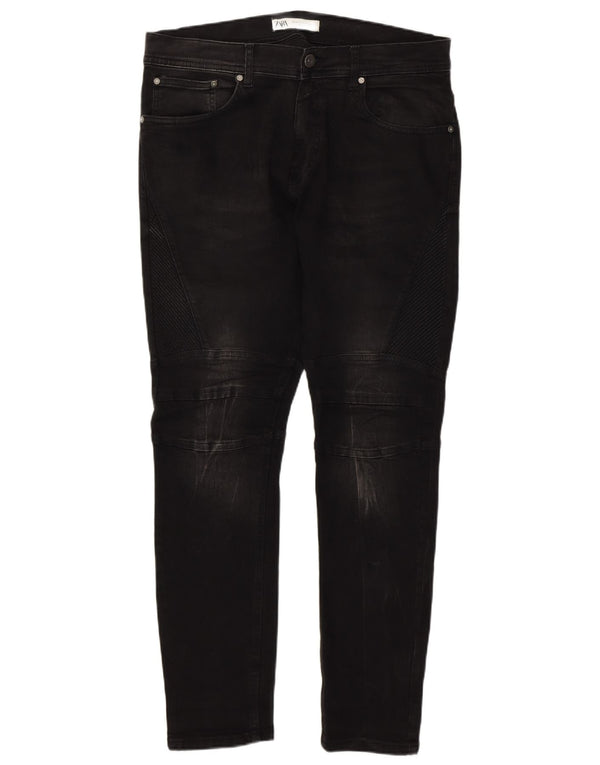 Zara Mens Skinny Jeans EU 44 Grande W34 L30 Algodão Preto