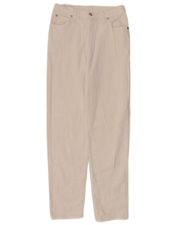 LAURA BIAGIOTTI Womens Straight Jeans W28 L30 White Cotton