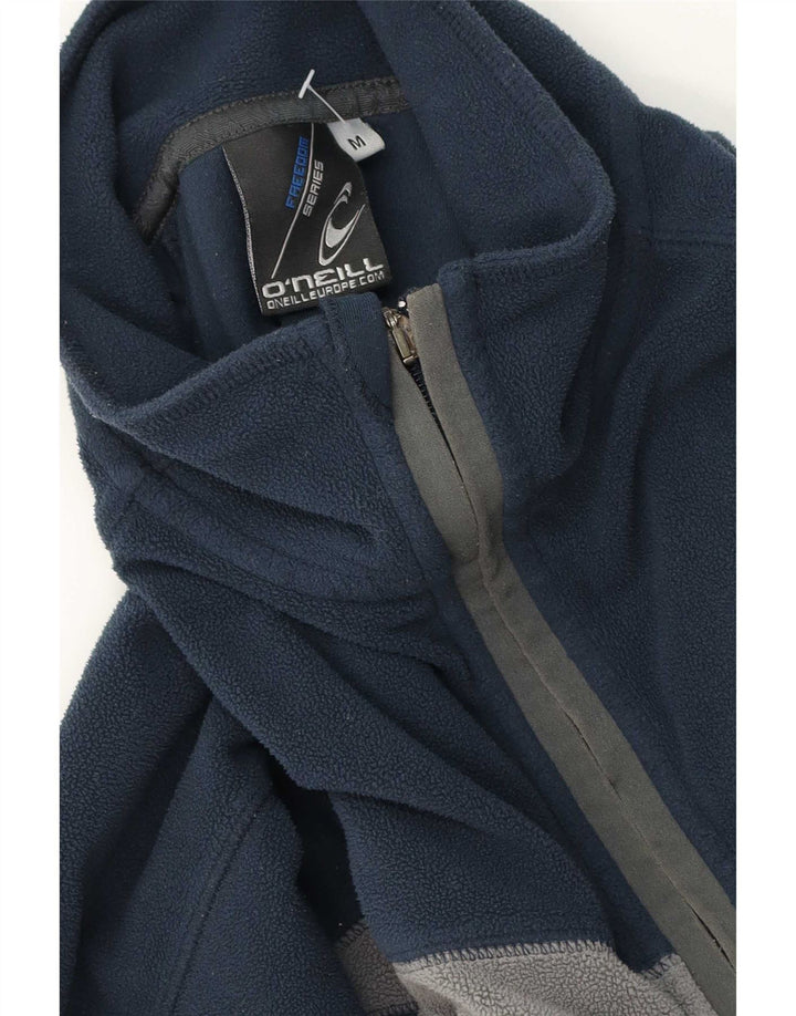 Suéter masculino O'Neill de lã com zíper e gola média azul marinho colorblock