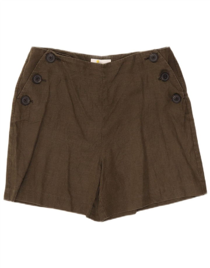 Boden Womens Chino Shorts UK 12 Médio W32 Linho Cáqui