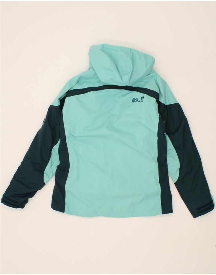 Jaqueta corta-vento feminina com capuz JACK WOLFSKIN Reino Unido 12/14 verde médio