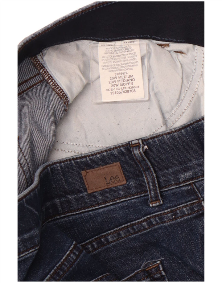 Shorts jeans feminino LEE cintura média regular ajuste EUA 20 3XL W40 algodão azul