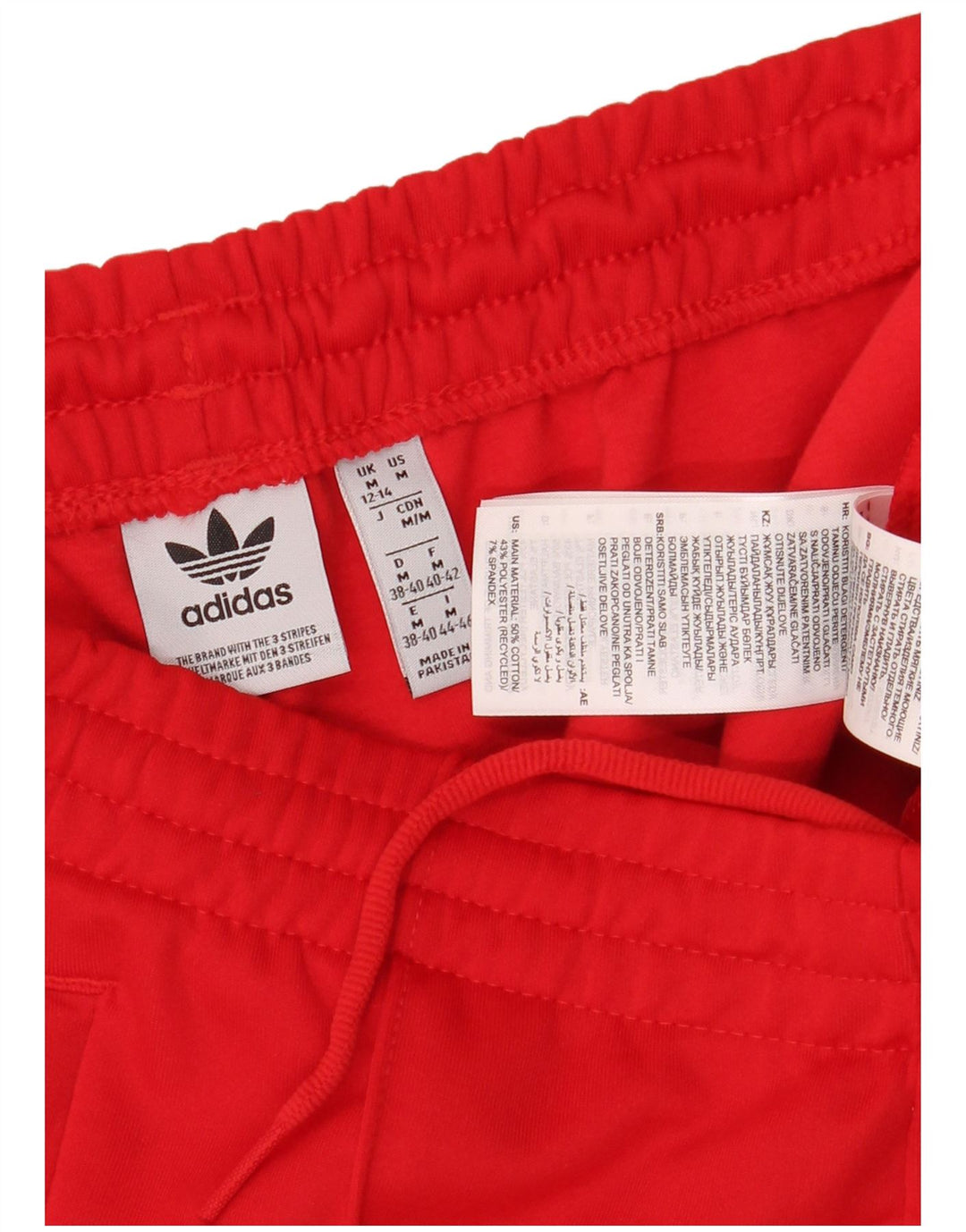 Calças de treino femininas ADIDAS UK 12/14 médio vermelho poliéster