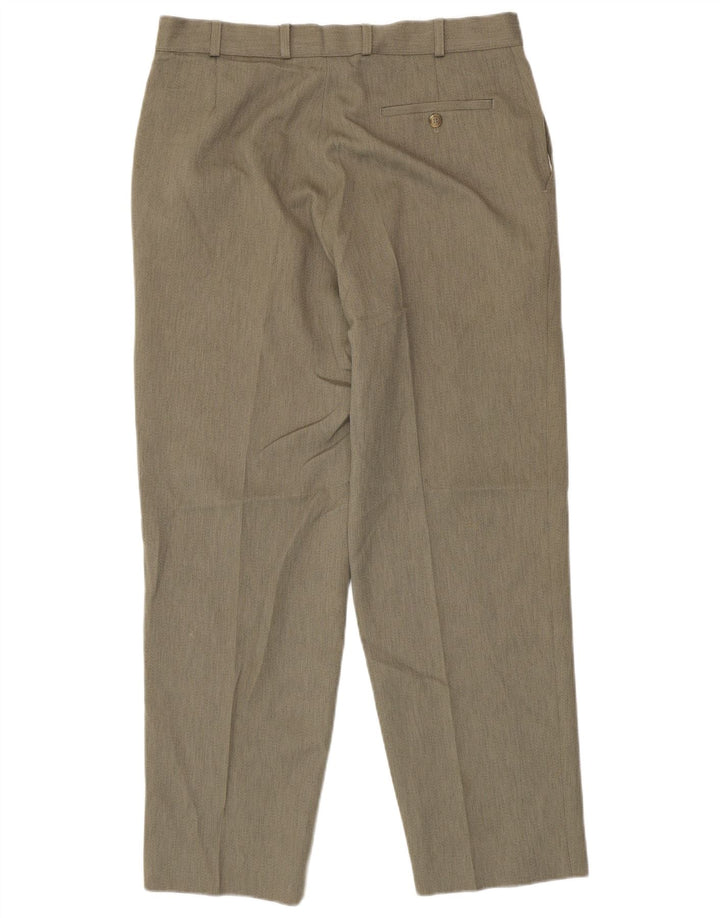 Calça chino reta masculina Marks & Spencer W36 L31 poliéster cinza