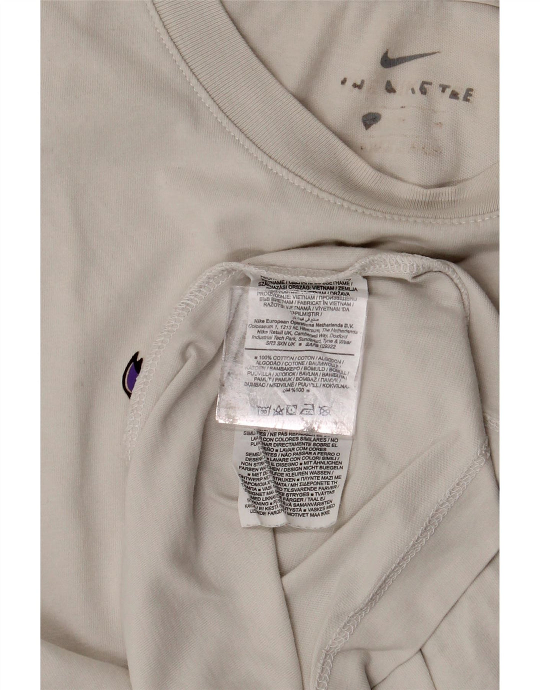 Camiseta gráfica masculina NIKE Top grande de algodão branco