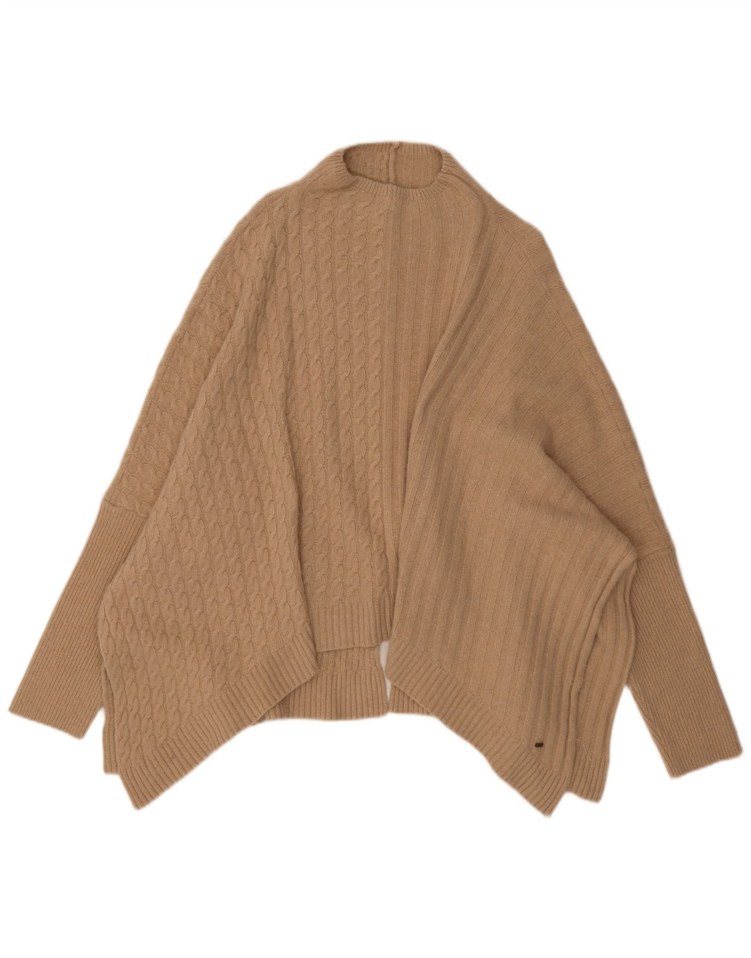 Ted Baker Poncho Jumper feminino UK 16 grande bege poliamida