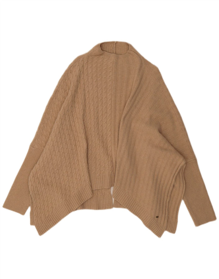 Ted Baker Poncho Jumper feminino UK 16 grande bege poliamida