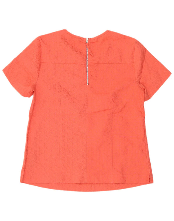 Blusa feminina de manga curta Oasis UK 10 pequena rosa floral poliéster