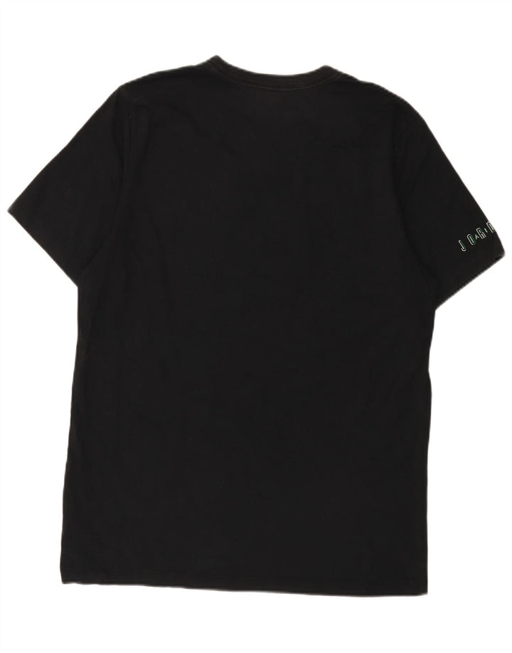 Camiseta masculina Jordan com estampa gráfica grande de algodão preto