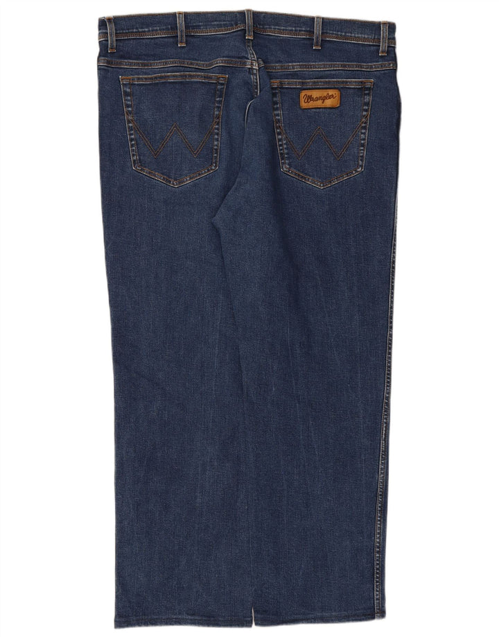 WRANGLER Masculino Texas Straight Jeans W42 L29 Azul Algodão