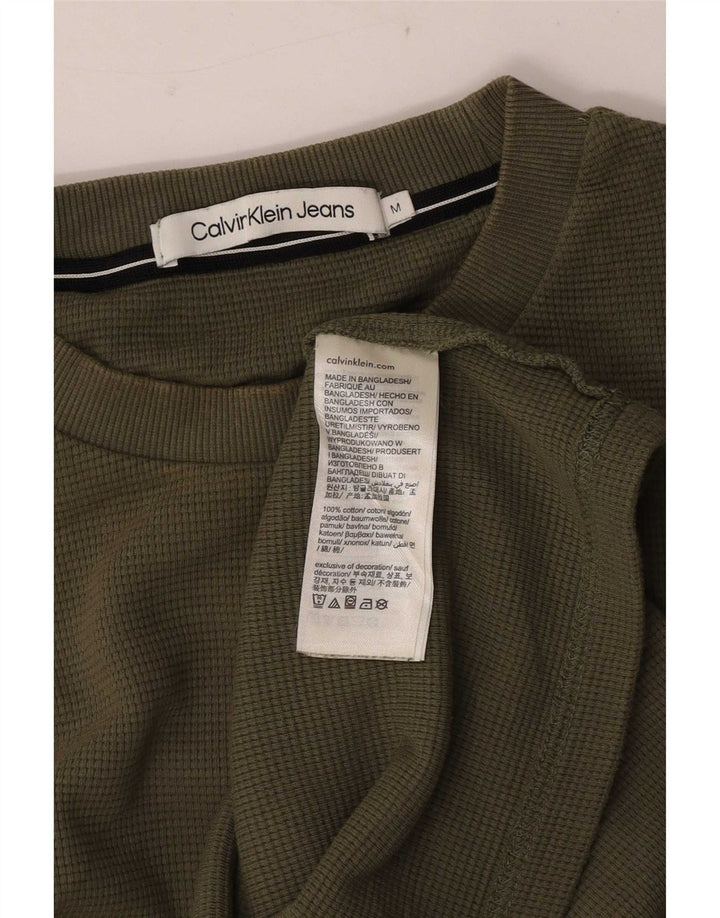 Calvin Klein Jeans Masculino Top Gráfico Manga Longa Médio Algodão Cáqui