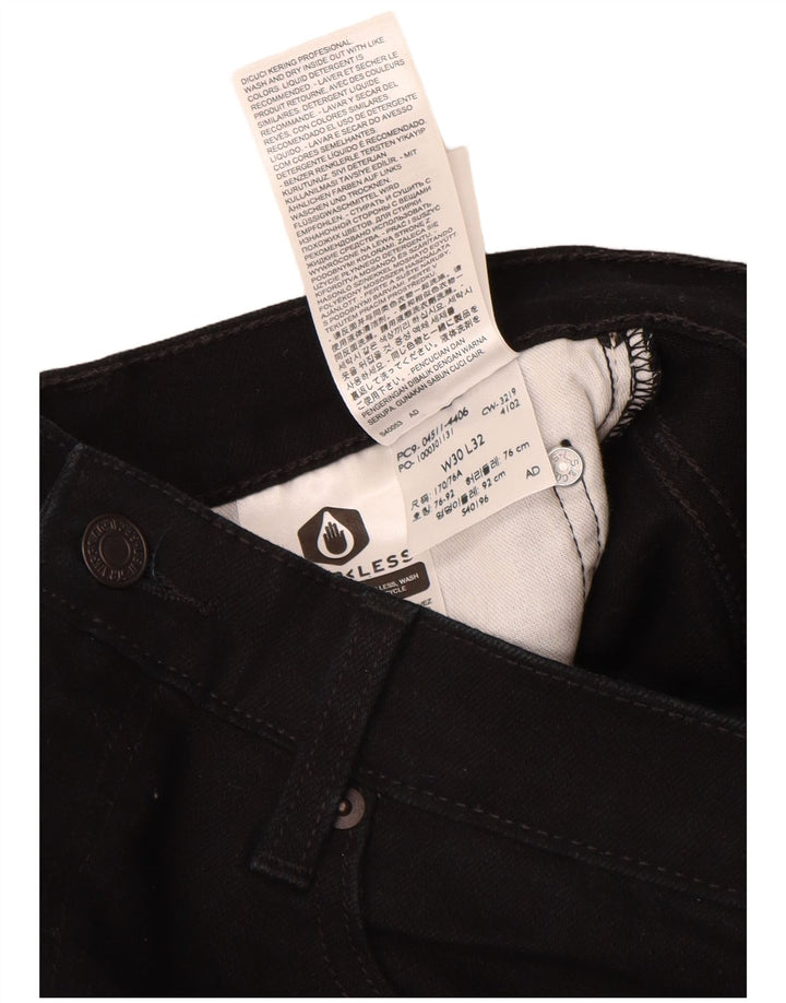 Levi's Masculino 511 Slim Jeans W30 L32 Algodão Preto