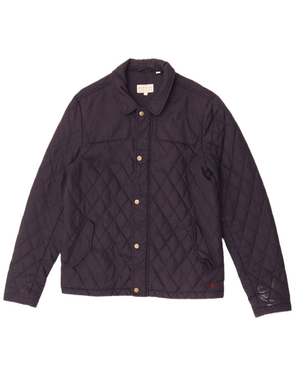 Jaqueta acolchoada masculina Jack Wills UK 40 grande nylon azul marinho
