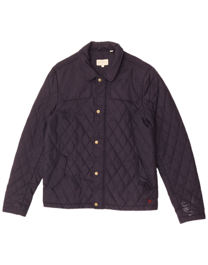 Jaqueta acolchoada masculina Jack Wills UK 40 grande nylon azul marinho
