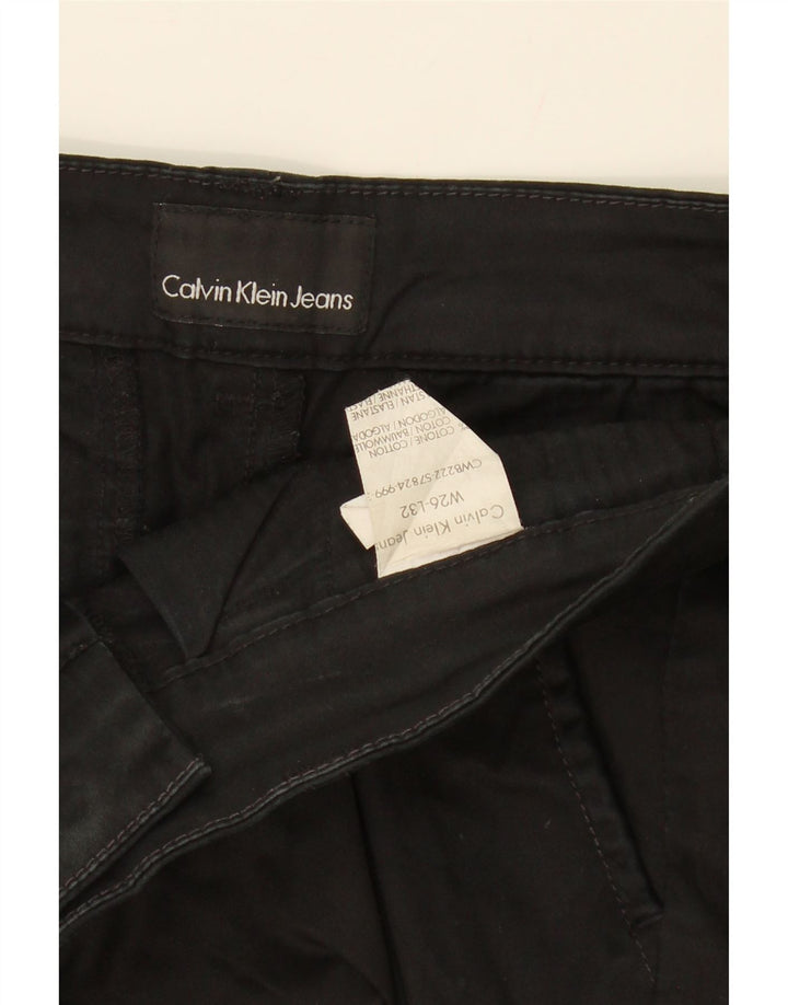 CALVIN KLEIN Womens Slim Chino Trousers W26 L32 Black Cotton Vintage Calvin Klein and Second-Hand Calvin Klein from Messina Hembry 