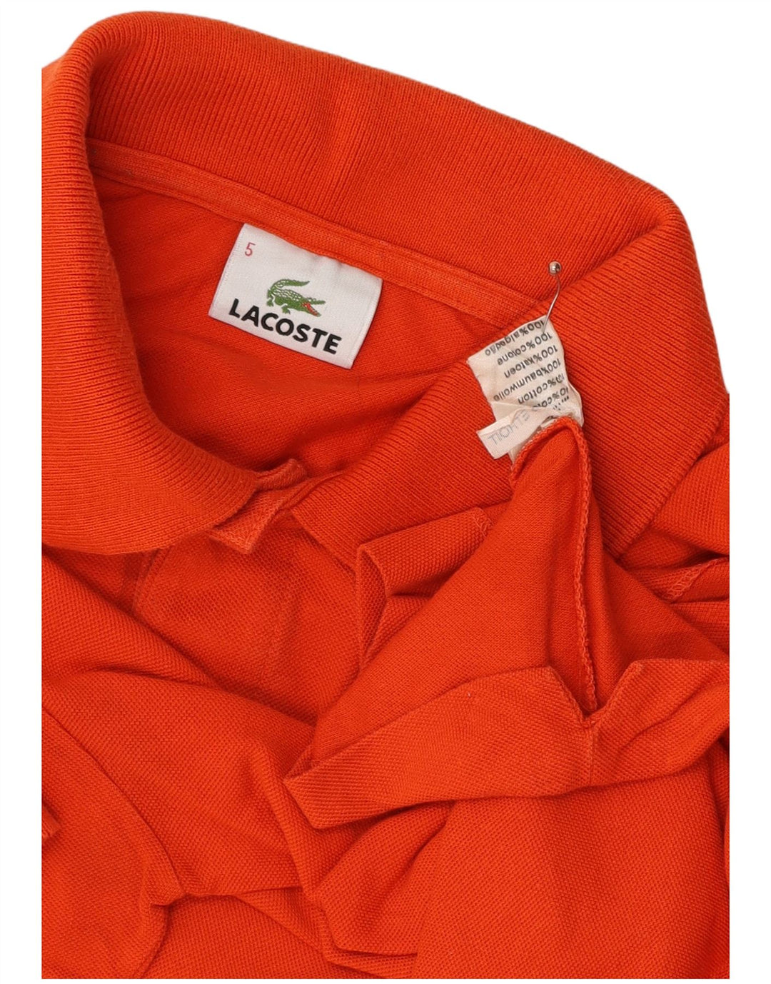 Camisa polo masculina LACOSTE tamanho 5 grande algodão laranja