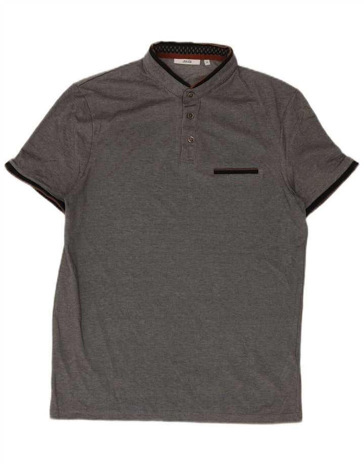 Camisa polo masculina Jules algodão cinza médio
