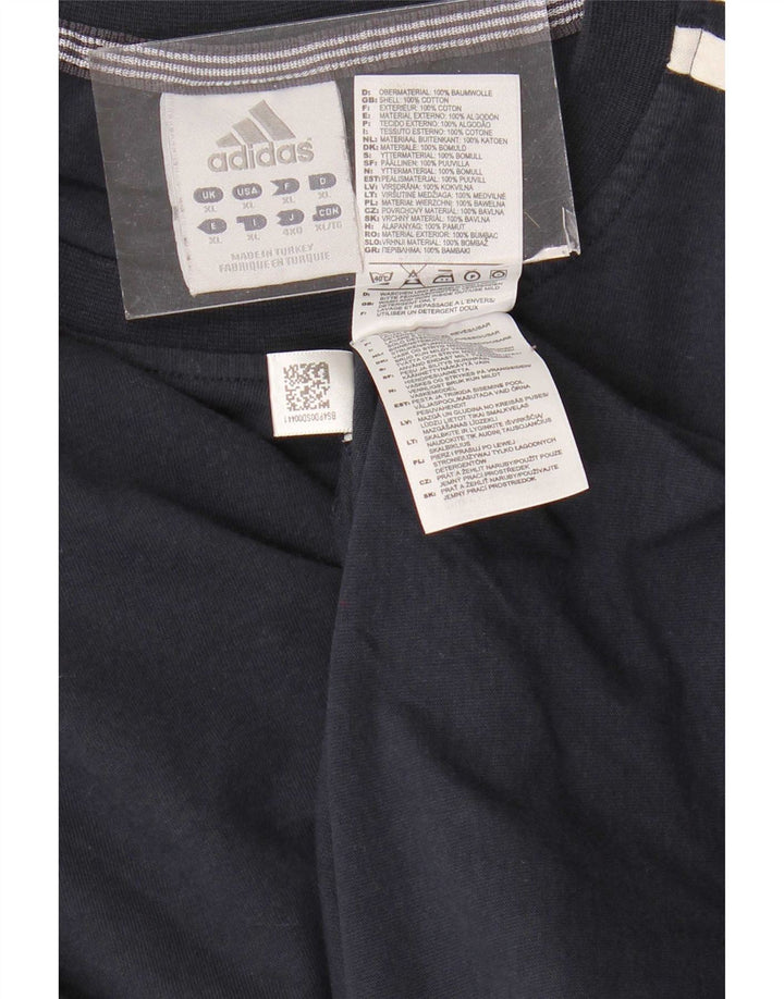 Adidas Mens Top Manga Longa XL Azul Marinho Algodão