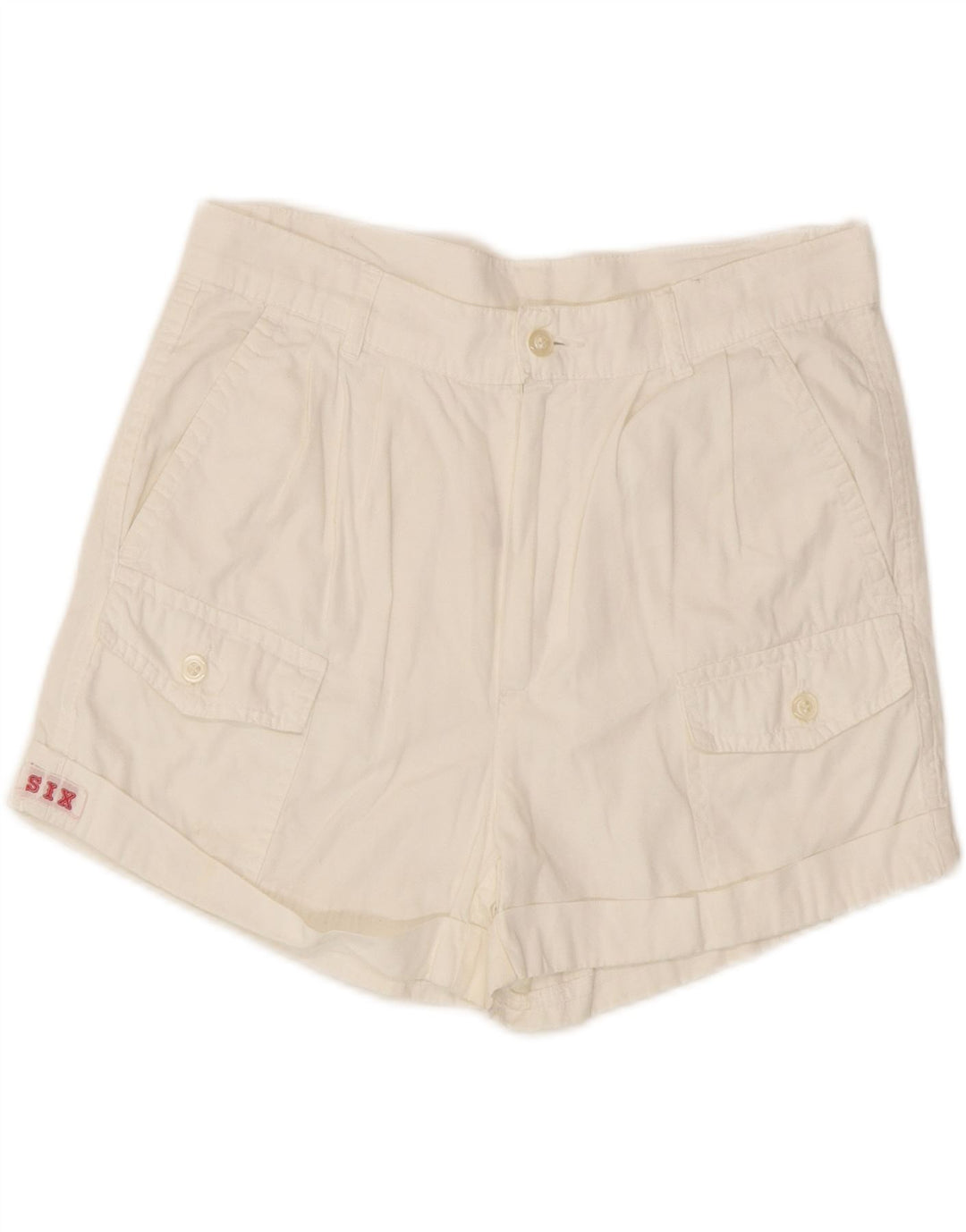 SIX Shorts Cargo Feminino Pegged W30 Médio Branco