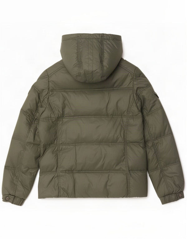 Best Company Jaqueta feminina acolchoada com capuz UK 18 XL Poliéster verde