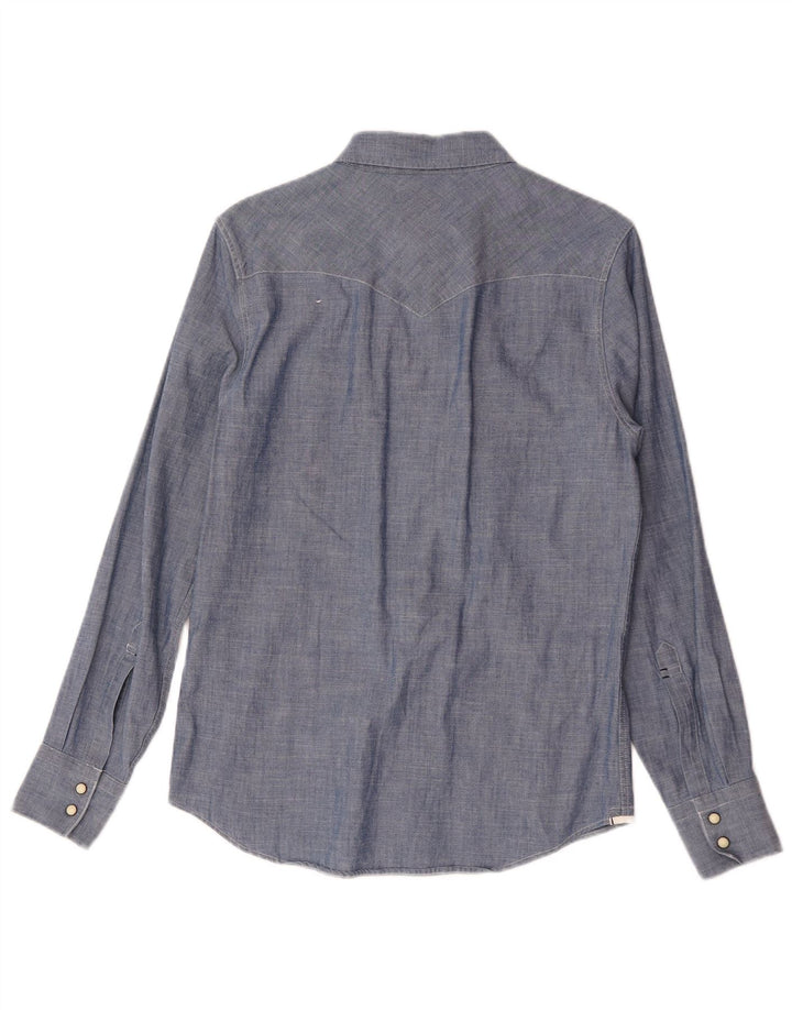 Camisa Levi's Masculina Slim Fit Pequena Azul Algodão