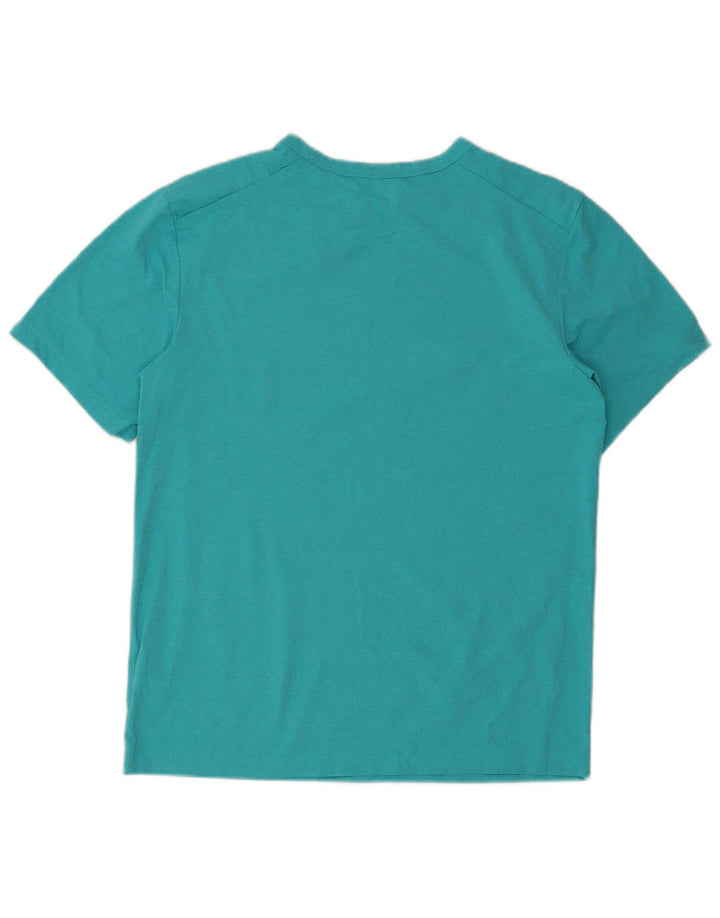 Nike Mens Dri Fit Camiseta Top Médio Turquesa Poliéster
